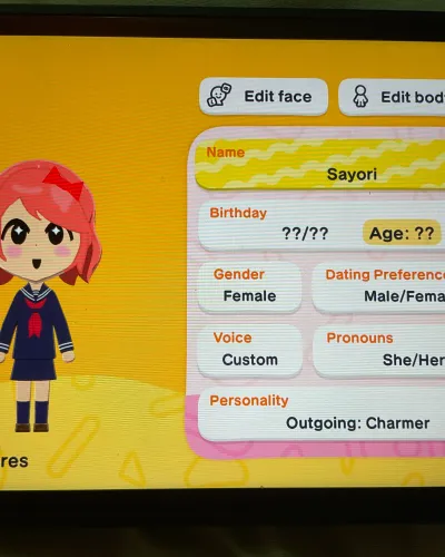 Mii-Porträt von Sayori!