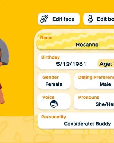 Mii-Porträt von Rosanne