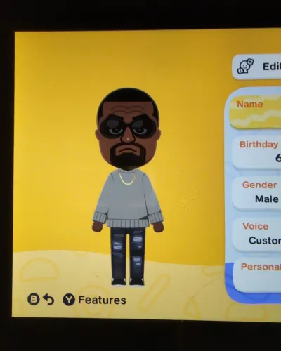 Mii-Porträt von Kayne West