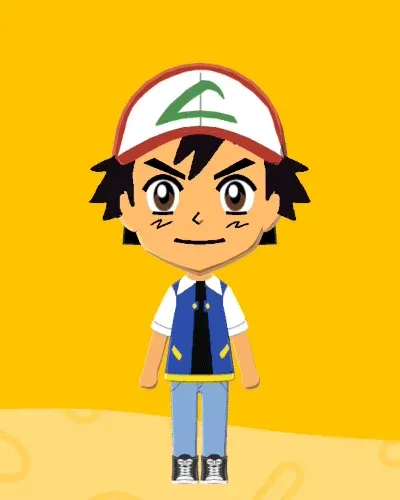 Mii-Porträt von Ash Ketchum