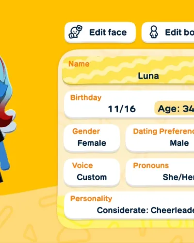 Mii portrait of Luna