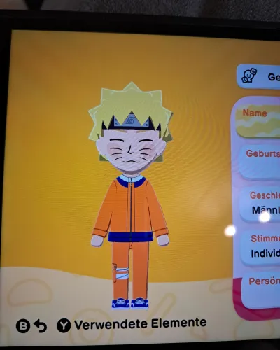 Mii-Porträt von Naruto Uzumaki